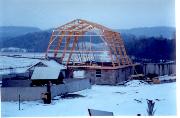 Rebuilding the barn in 1999